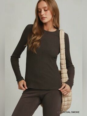 Umgee Brushed Rib Long Sleeve Top